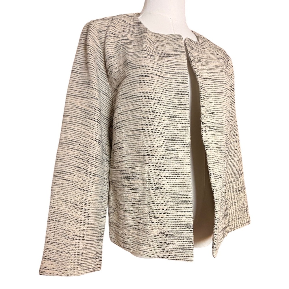 Eileen Fisher Organic Cotton Boucle Open Front Jacket‎ Blazer M